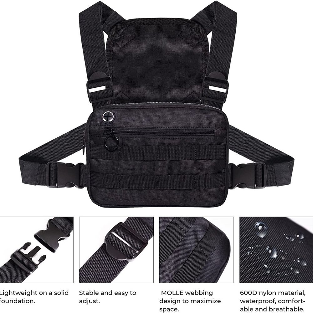 Outdoor Sports Utility Chest Pack Tactical EDC Chest Bag For Men, Light - Picture 9 of 10